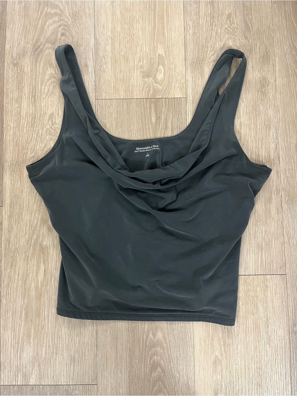 Abercrombie & Fitch Black Draped Cowl Tank